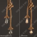 Miniatyrbild 4 av 4: TD® Hamp Rope Chandelier Cafe Chandelier Bar Style American Country Double Head Restaurant Retro Chandelier