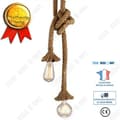Miniatyrbild 1 av 4: TD® Hamp Rope Chandelier Cafe Chandelier Bar Style American Country Double Head Restaurant Retro Chandelier