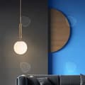 Miniatyrbild 4 av 4: CONFO® Liten modern minimalistisk nordisk ljuskrona i glas INS sovrum sängbord bardisk matsal