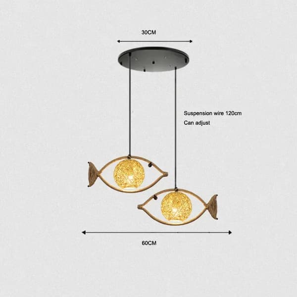 Fiskformad Kandelaber, 2 Huvud Design, E27 Lampa Kompatibel,ingen glödlampa, 2 huvuden Rund stil