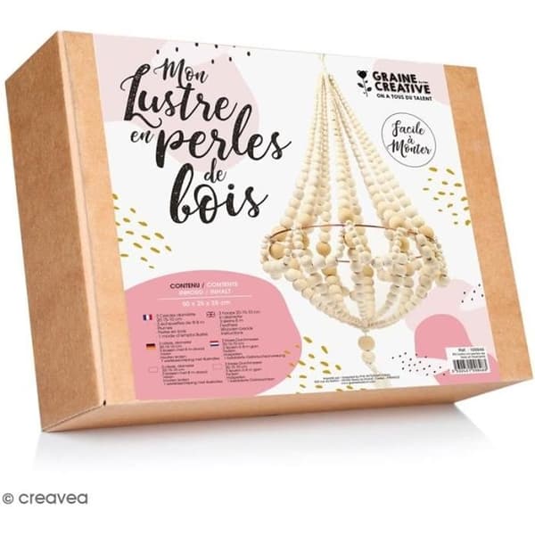 Kit luster naturlig i träpärlor - 577 st