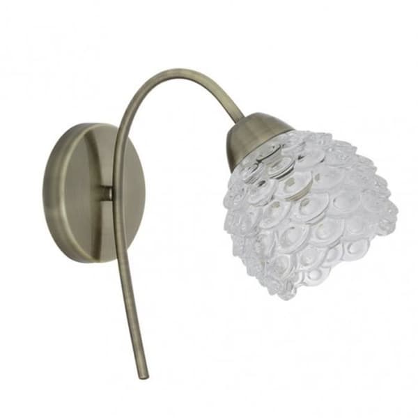Vägglampa - BAGAN - FAB 155061014 - Vintage - Glas - LÄDER