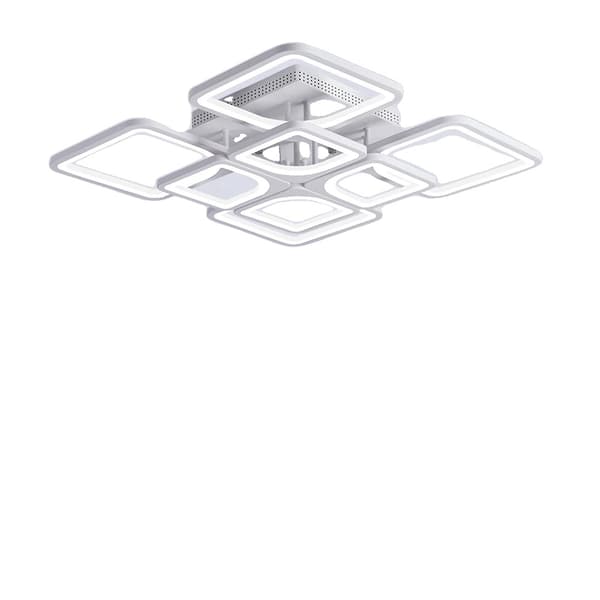 Moderne LED Loftkrystal, Dæmpbar med Fjernbetjening, Kold/Varm/Naturlig Hvidt Lys,FX4-4, APP med RC Dæmpbar