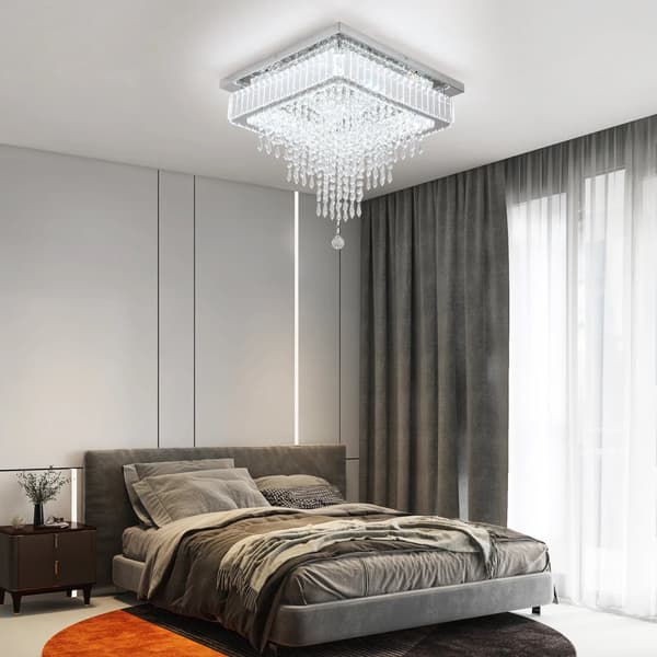 Kristall LED-krona, justerbar ljusfärg, fjärrkontroll för dimning,kall ljus utan RC