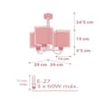 Miniatyrbild 3 av 4: Dalber - 3-ljus hänglampa för barn - Koala - Koala motiv, L 39 cm, H 30 cm, Rosa