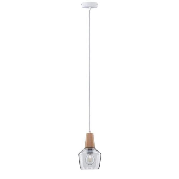 Paulmann 79745 Neordic Ylvie Pendelarmatur, max. 1x20W, E27, klar, 230V, glas/trä - 797,45