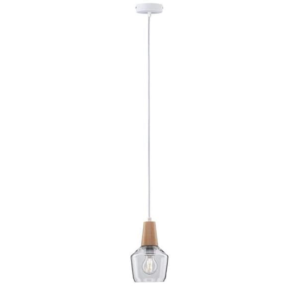 Paulmann 79745 Neordic Ylvie Pendelarmatur, max. 1x20W, E27, klar, 230V, glas/trä - 797,45