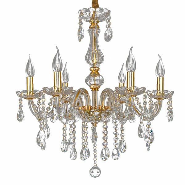 Pendellampa INN® 6 Heads 220V Kristallkrona Sovrumslampa Villa Guld Lämplig för matsal/sovrum