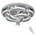 Miniatyrbild 1 av 2: Kristall LED Taklampa, 56W Ljusstyrka, Fjärrdimmerfunktion,Modell B silver, Dimming med fjärrkontroll