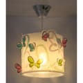 Miniatyrbild 3 av 4: Barnhängande lampa - Dalber - Fjäril - Färgglada fjärilar mönster - Vit, rosa, grön, blå - 26 cm