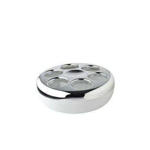 Helios Pure Plastic Flaskkylare för 6-flaskor, plast, krom/vit, 30 x 30 x 10,9