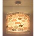 Miniatyrbild 3 av 5: Barnsäng - DALBER - Moln motiv rosa - PVC lampskärm - L 33 cm, H 25 cm