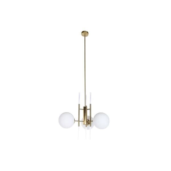 taklampa 64 x 64 x 64 cm guldglas vit metall 50 w