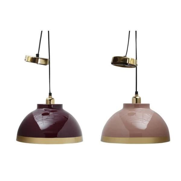 taklampa 33 x 33 x 24 cm rosa lila metall 50 w (2 enheter)