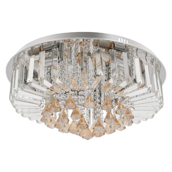 LED Takmonterad Krona, Kristalldesign, 60 cm Diameter,som bild