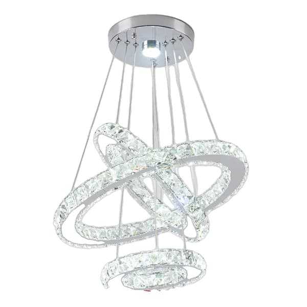 Modern LED-krona, stilren design, anpassningsbar belysning,Varmt Ljus, 3Ringar D40xD30xD20cm