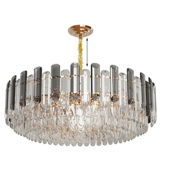 Krystal Lysekrone, Elegant Design, Justerbar Højde,60cm (24 tommer)