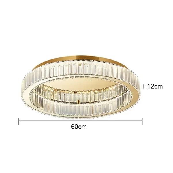 Lyxig kristalltaklampa, modern stil, LED-ljuskälla,3 färger, 60 cm Guld