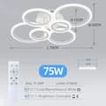 Miniatyrbillede 2 af 2: Moderne Kranse Loftlys, 43W LED, Dæmpbar & Smart Kontrol,HVID