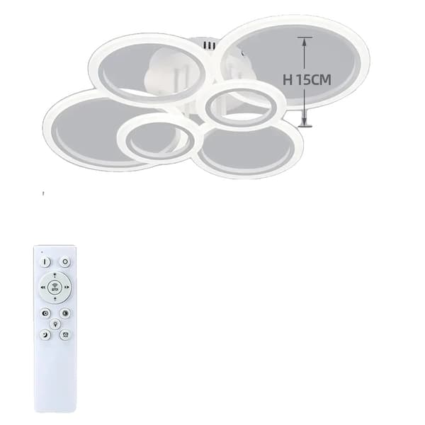 Moderne Kranse Loftlys, 43W LED, Dæmpbar & Smart Kontrol,HVID