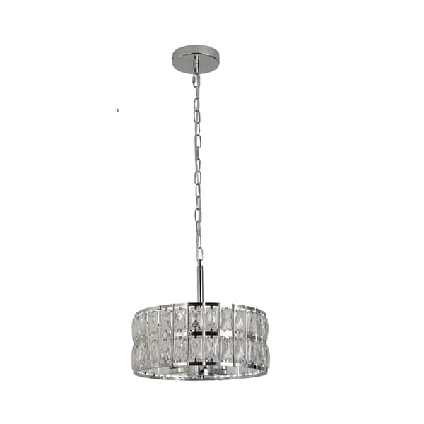 Modern kristallpendellampa, justerbar höjd, dimbar LED,silverfärgad 1pcs