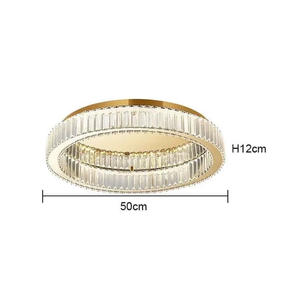 Luksus Krystal Loftkrone, Moderne Stil, LED Lyskilde,3 farver, 50 cm Guld
