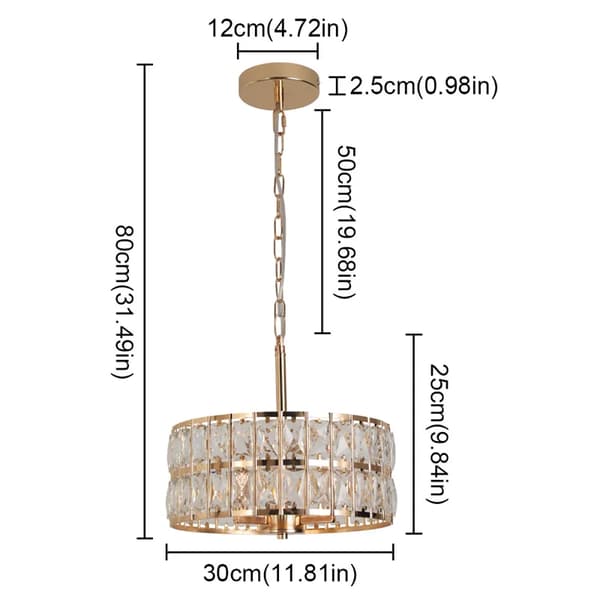 Modern kristallpendellampa, justerbar höjd, dimbar LED,guld 1pcs
