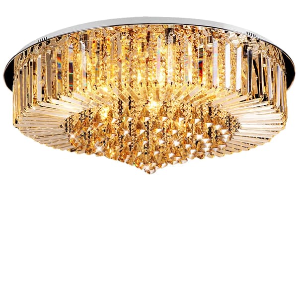 Taklampa Kandelaber, Modern Kristalldesign, Energisnål LED,12W, Guld