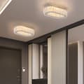 Miniatyrbild 4 av 4: Modern kristalltaklampa, energieffektiv LED-belysning, stilren oval design,förändringsbar