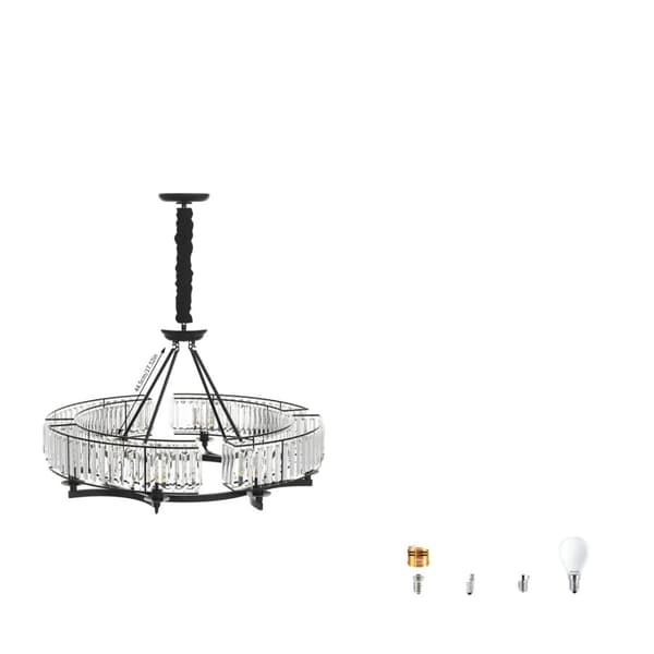 Kristallpendel, Vintage Industriell Stil, Justerbar Höjd,80cm (32 tum)
