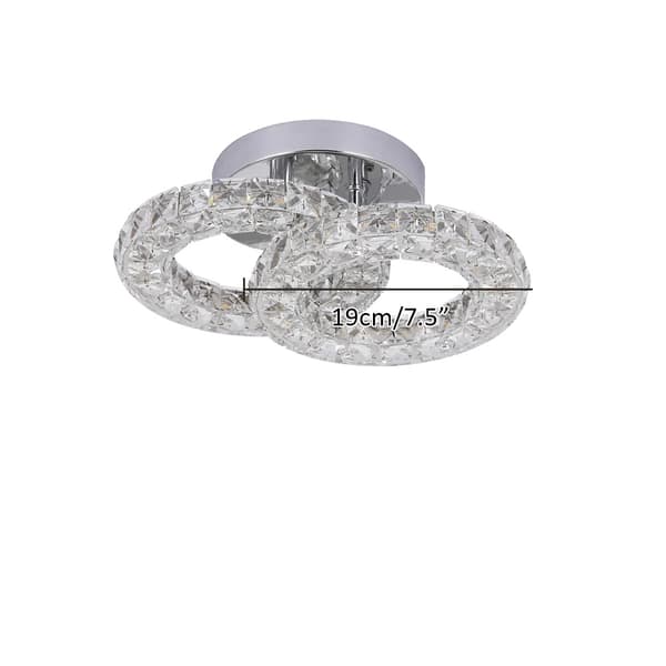 Moderne Krystal Loftkrone, 40W LED Belysning, 8-13m² Dækning,Varm Hvid, 3MY2