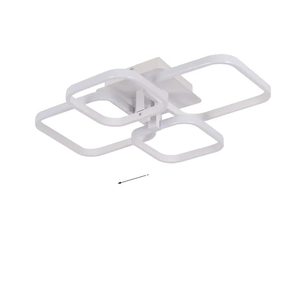 Modern taklampa, akryldesign, kalla vita alternativ,4 huvuden fyrkantig, Kall vit