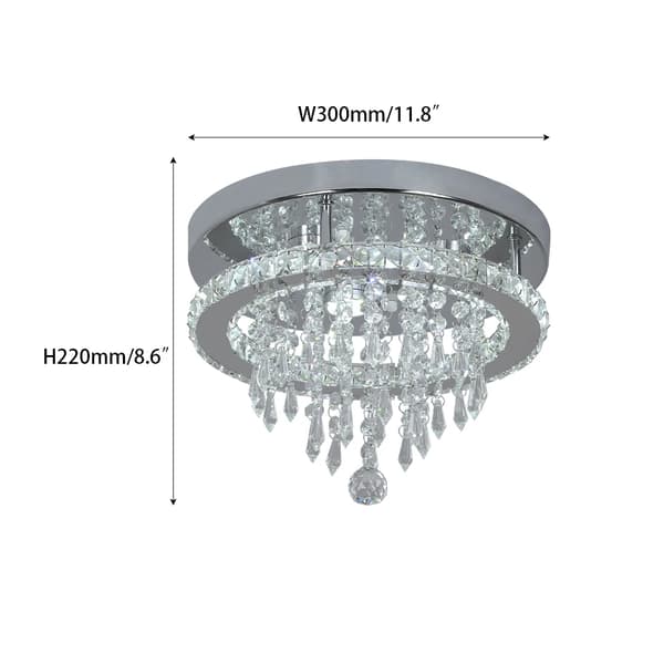 Kristall LED Taklampa, Modern Design, Kromfinish,Kall Vit, Typ F
