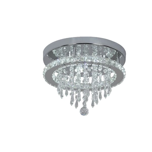 Kristall LED Taklampa, Modern Design, Kromfinish,Kall Vit, Typ F