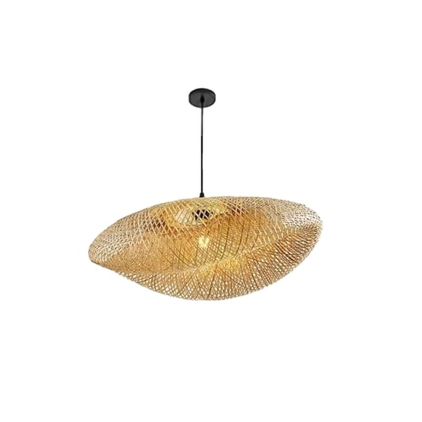 Handvävd bambuskrona, justerbar höjd,80CM, Ingen lampa