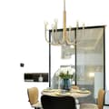 Miniatyrbild 1 av 2: LED-krona, justerbar höjd, 30W/45W alternativ,guld 6 huvud, varmt ljus