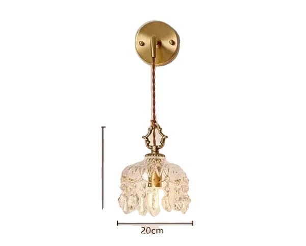 Vintage Retro Hængende Kandelaber, Guld Krop, E14 Sokkeltype,varmt lys, Væglampe -20cm