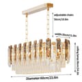 Miniatyrbild 2 av 2: Kristall LED-krona, justerbar höjd, 24W effektuttag,60x30cm