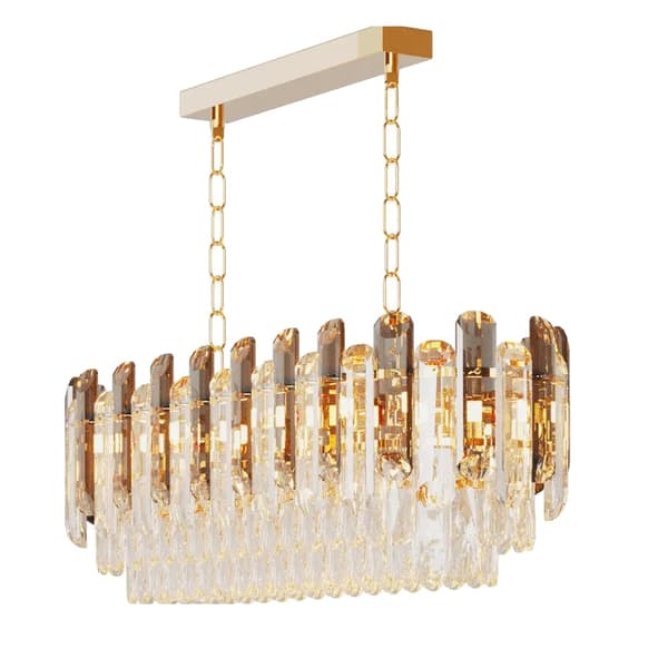 Kristall LED-krona, justerbar höjd, 24W effektuttag,60x30cm
