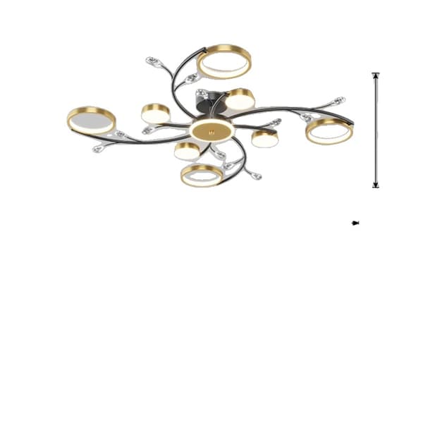 Lyxig LED-krona, 90W effekt, 8100LM ljusstyrka,8 huvuden