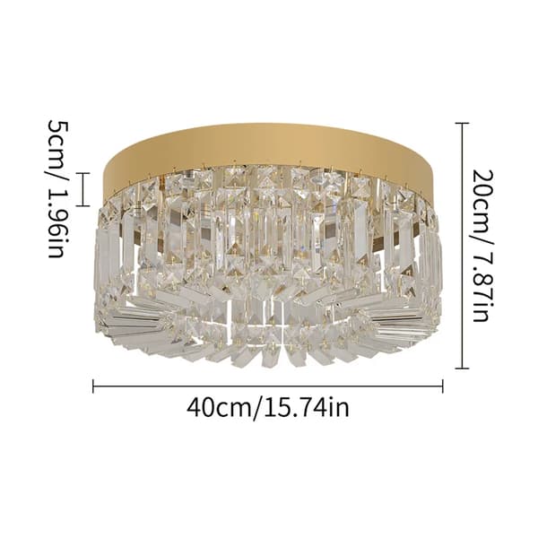 Kristall LED-krona, Bytbar ljusfärg, Diameter 40 cm,Dia 40 cm guld, föränderlig