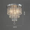 Miniatyrbillede 2 af 2: Loftlampe, Elegant Krystal Design, 5W E14 Stik,Varm hvid, Gennemsigtig Krystal, Sølvplade