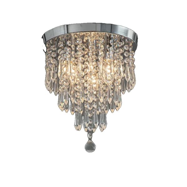 Loftlampe, Elegant Krystal Design, 5W E14 Stik,Varm hvid, Gennemsigtig Krystal, Sølvplade
