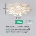 Miniatyrbild 2 av 2: LED-krona, olika storlekar (5-35 m²), kall/varm/naturlig vit, dimbar,vit 14 ljus, APP med RC dimbar