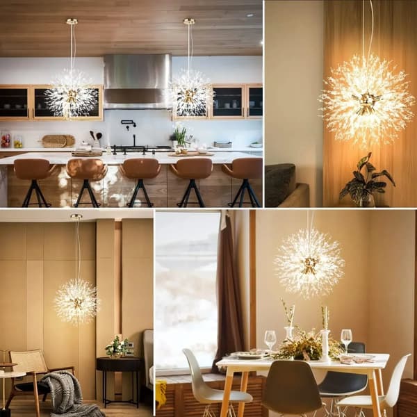 Modern Krona, Justerbar Tre-Färgs Belysning, Infälld Design