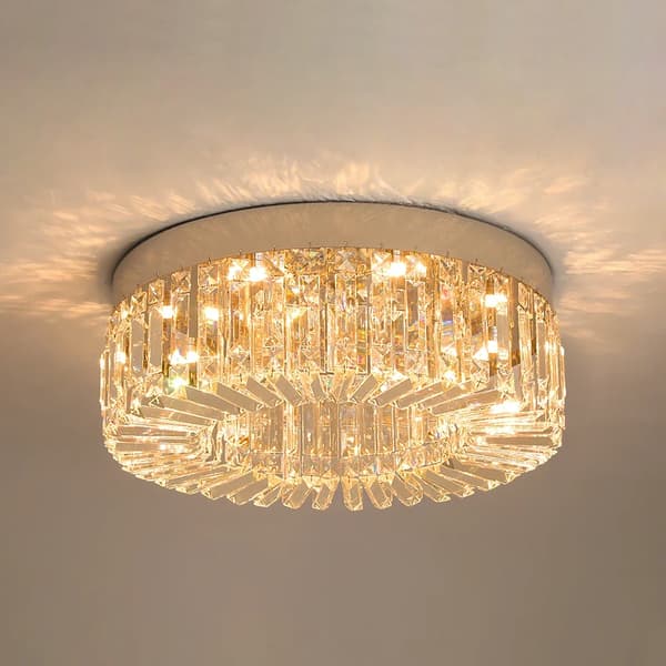 Kristalli LED-kattokruunu, kultakrominen viimeistely, himmennettävä LED-valo,Dia40cm K20cm, muuttuva, A-Kulta runko