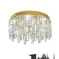 Miniatyrbild 1 av 2: Kristall LED Takkrona, Guld Krom Finish, Dimbar LED-lampa,B-Guld kropp, Dia50cm H20cm, föränderlig