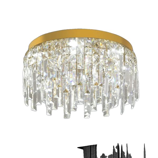 Krystal LED Loftkronen, Guld Krom Finish, Dæmpbar LED Lys,B-Guld krop, Dia50cm H20cm, foranderlig