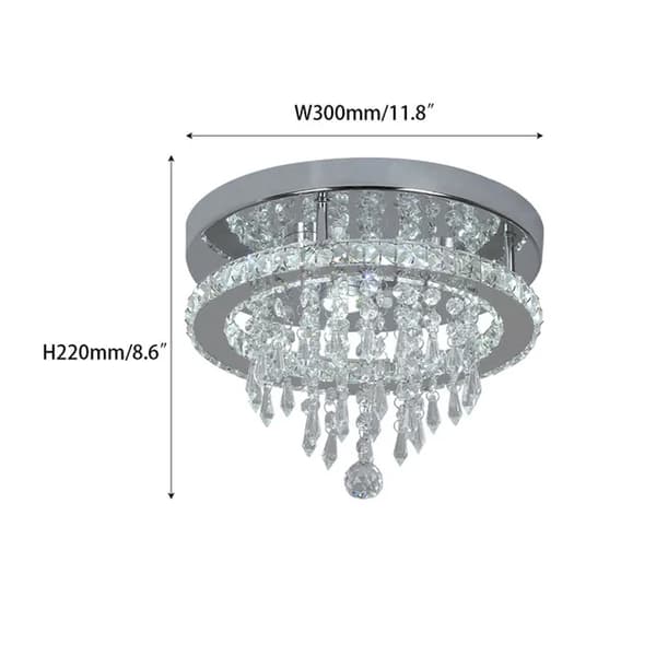 LED Krystal Lysekrone, Krom Finish, Dæmpbar Lysstyrke,X30, Varm Hvid