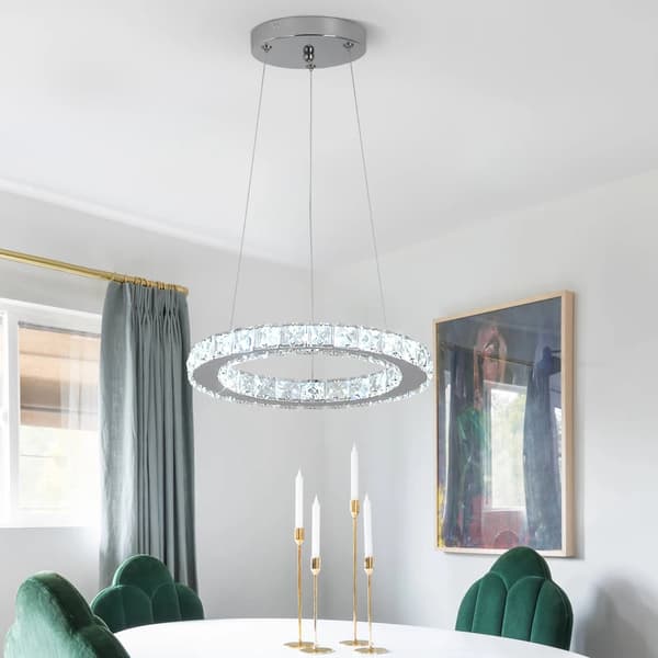Hängande belysning, LED Kristallkrona, Modern Design,3 färger föränderliga, 1 ring